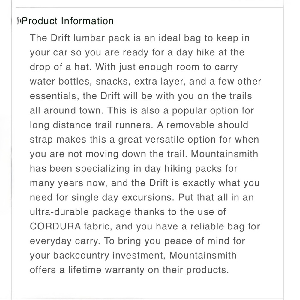 Mountainsmith Drift Teal Lumbar/Waist Pack - Picture 3 of 12